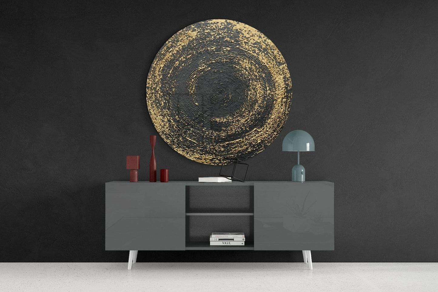 Metallic Loop Abstract Glass Wall Art