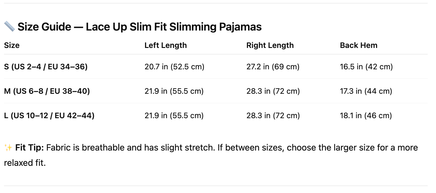 Lace Up Slim Fit Slimming Pajamas – Turn Every Night into a Luxe Escape