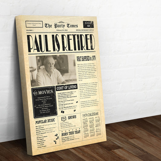 Newspaper Retirement Gift Canvas Sign