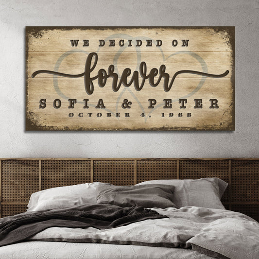 We Decided On Forever Couple Canvas Sign II