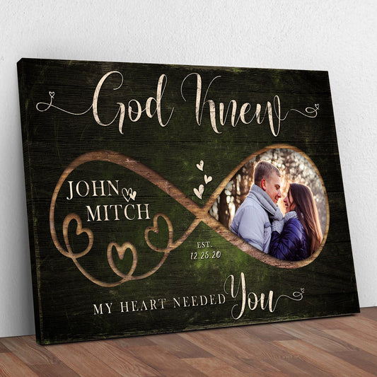 God Knew Couple Canvas Sign