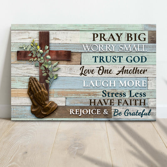 Trust God Love One Another Faith Canvas Sign