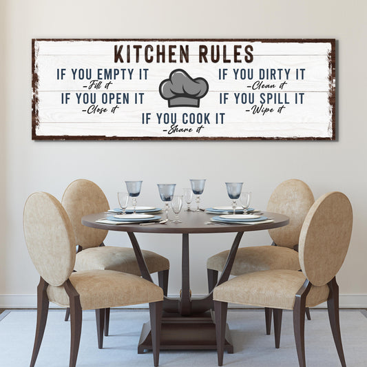 If You Cook It Share It Kitchen Rules Canvas Sign