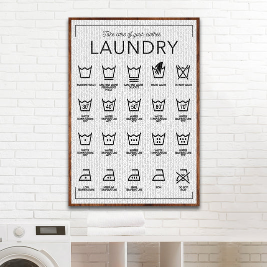 Laundry Symbols Personalized Canvas Sign II