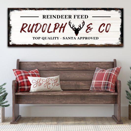 Rudolph And Co Christmas Canvas Sign