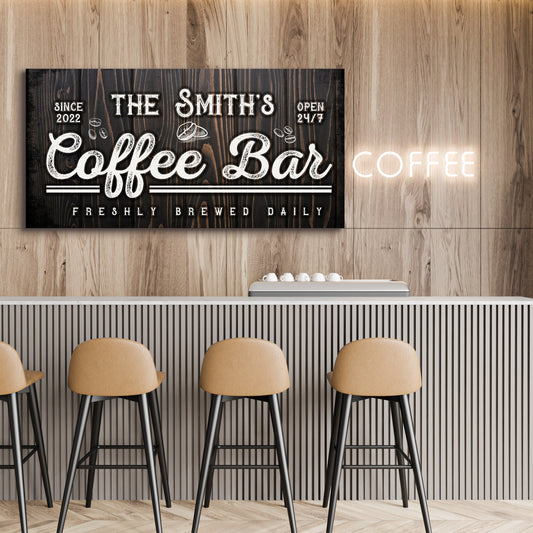 Family Coffee Bar Canvas Sign