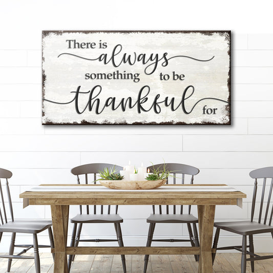 Thankful script canvas shown in a styled room setting, view 2