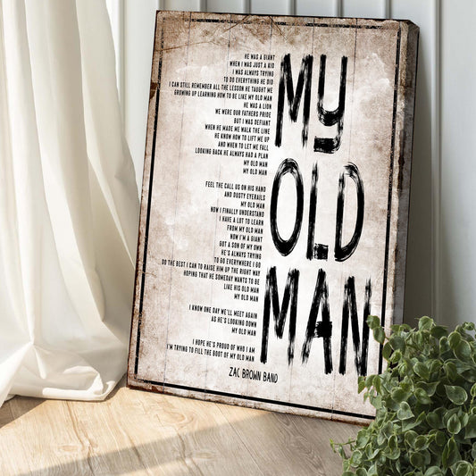 My Old Man Father's Day Canvas Sign