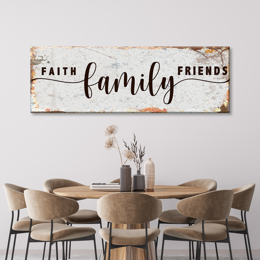 Faith Family Friends Rustic White canvas shown in a styled room setting, view 2