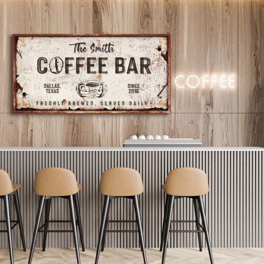 Coffee Bar Personalized Canvas Sign V