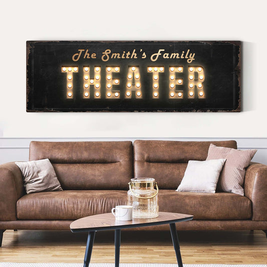 Personalized Home Theater Canvas Sign