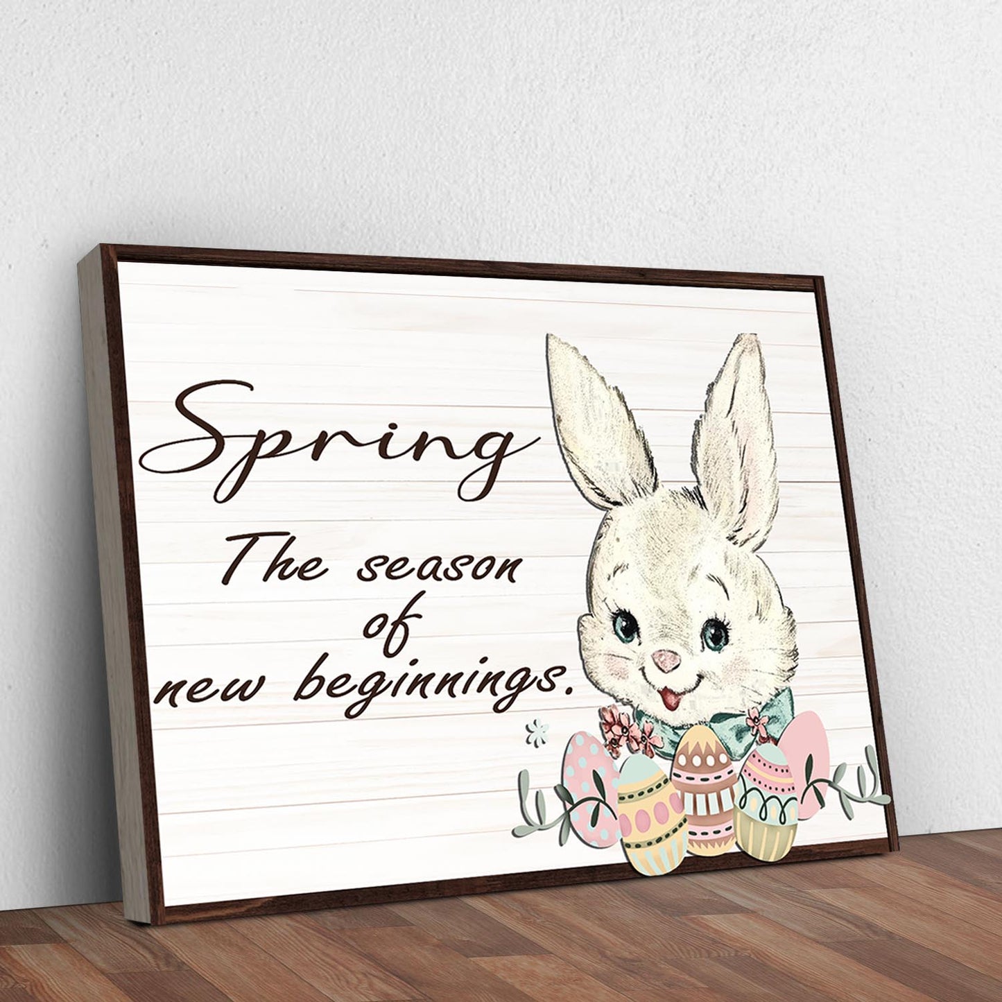 Easter Bunny Spring Canvas Sign