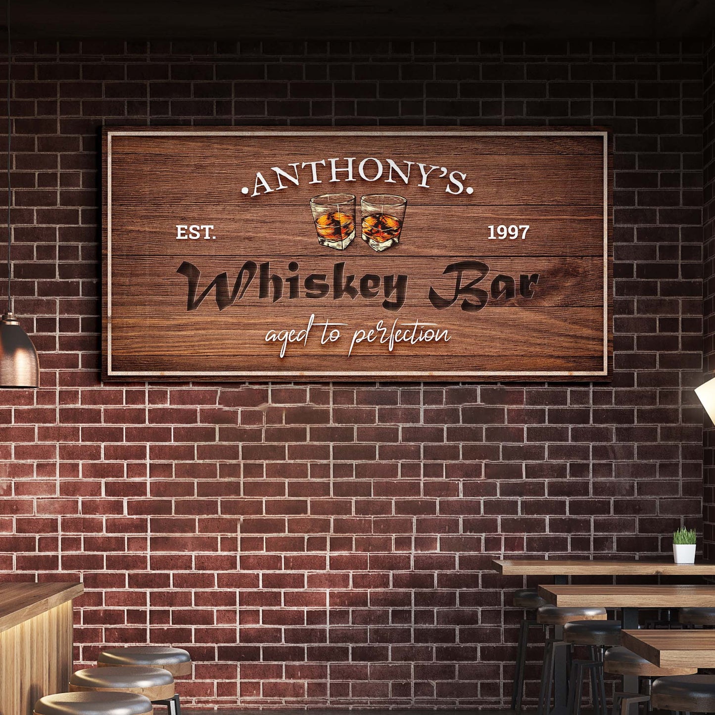 Personalized Whiskey Bar Canvas Sign II