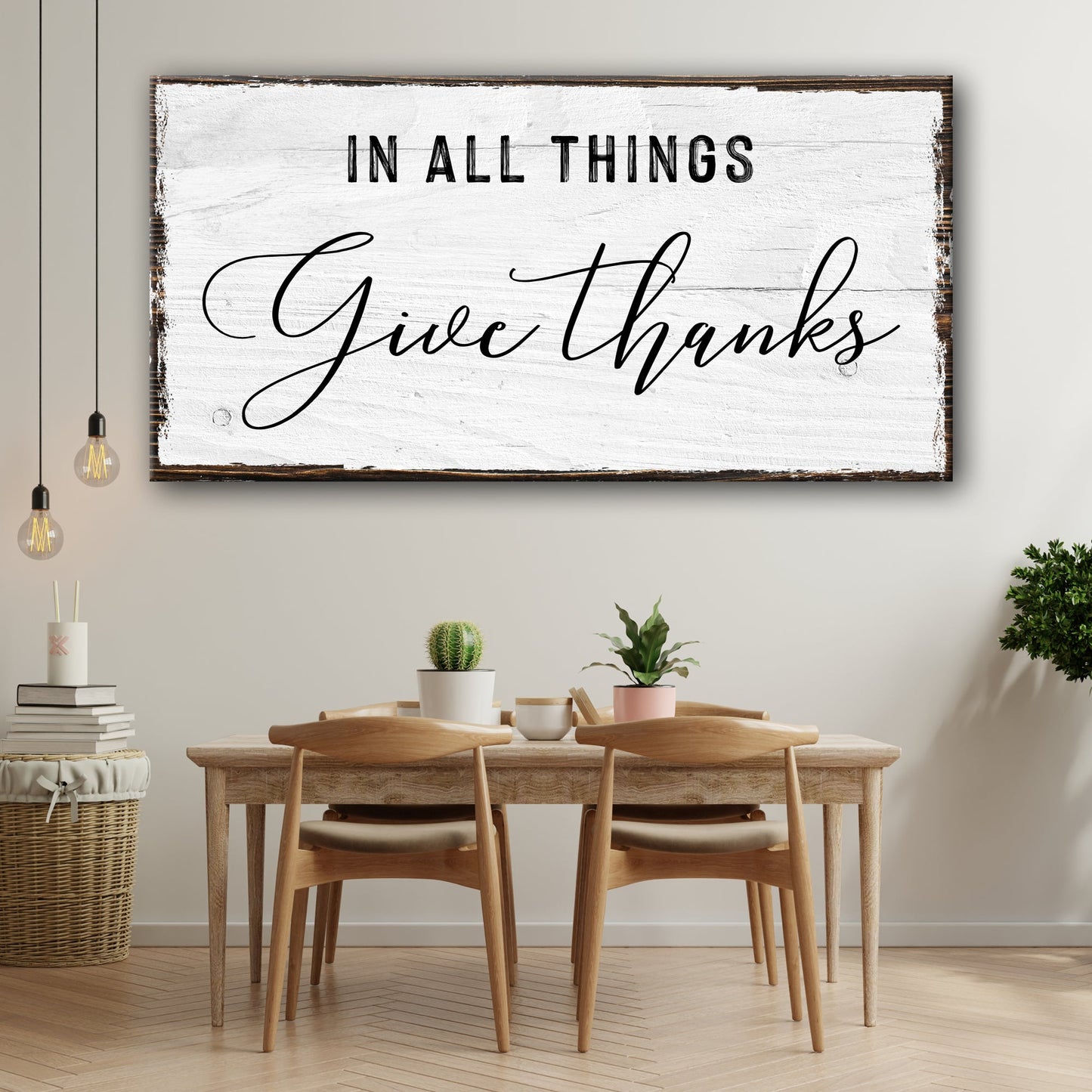 In All Things Give Thanks Faith Canvas Sign