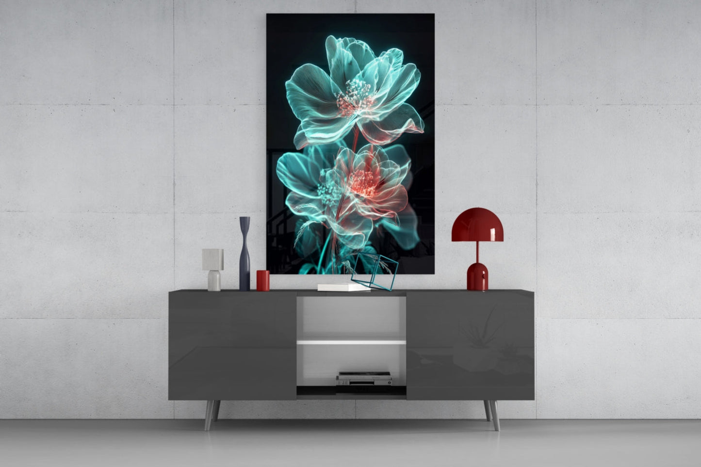 Flowers Blooming in the Light Glass Wall Art