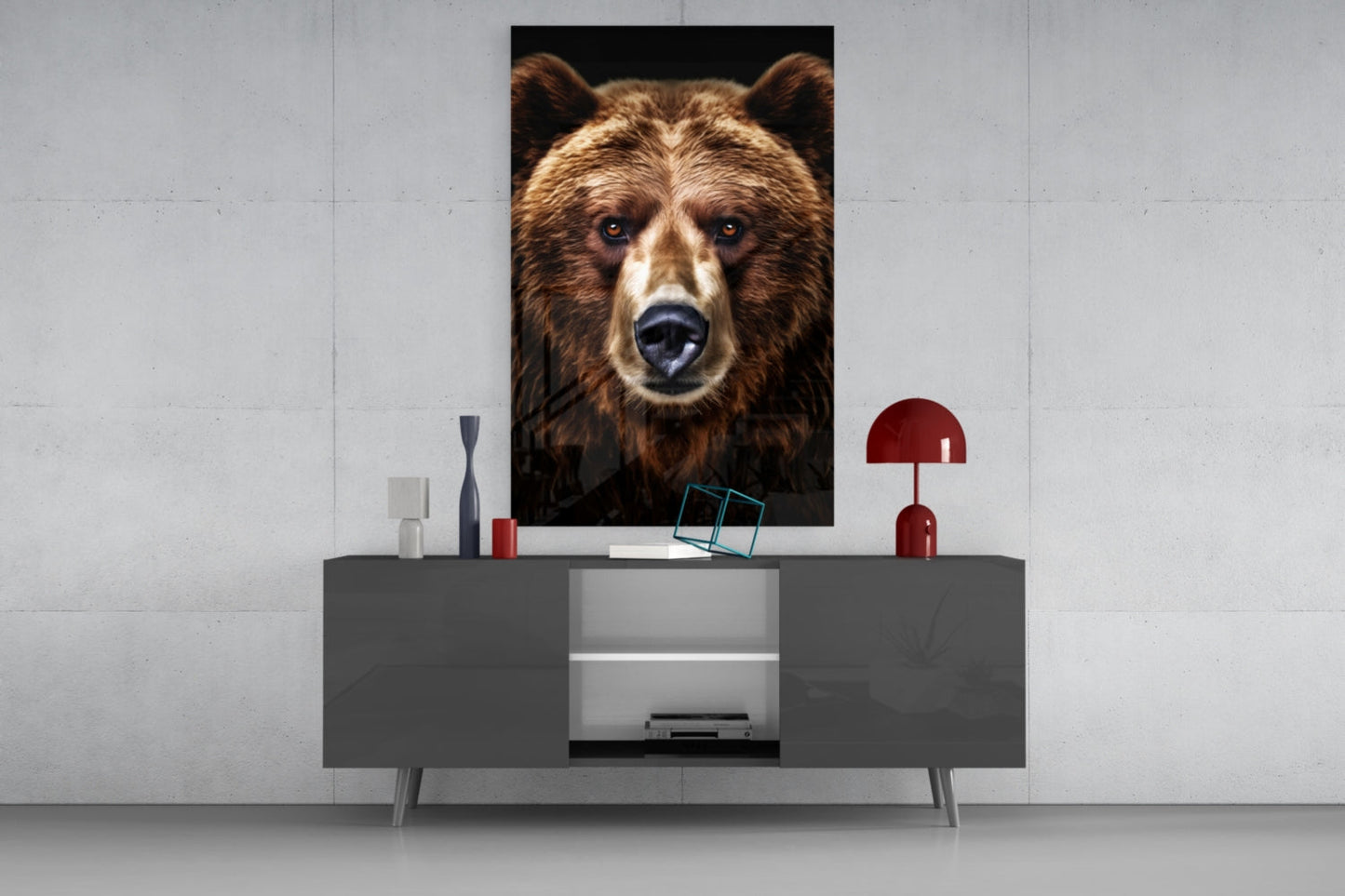 Grizzly Bear Glass Wall Art