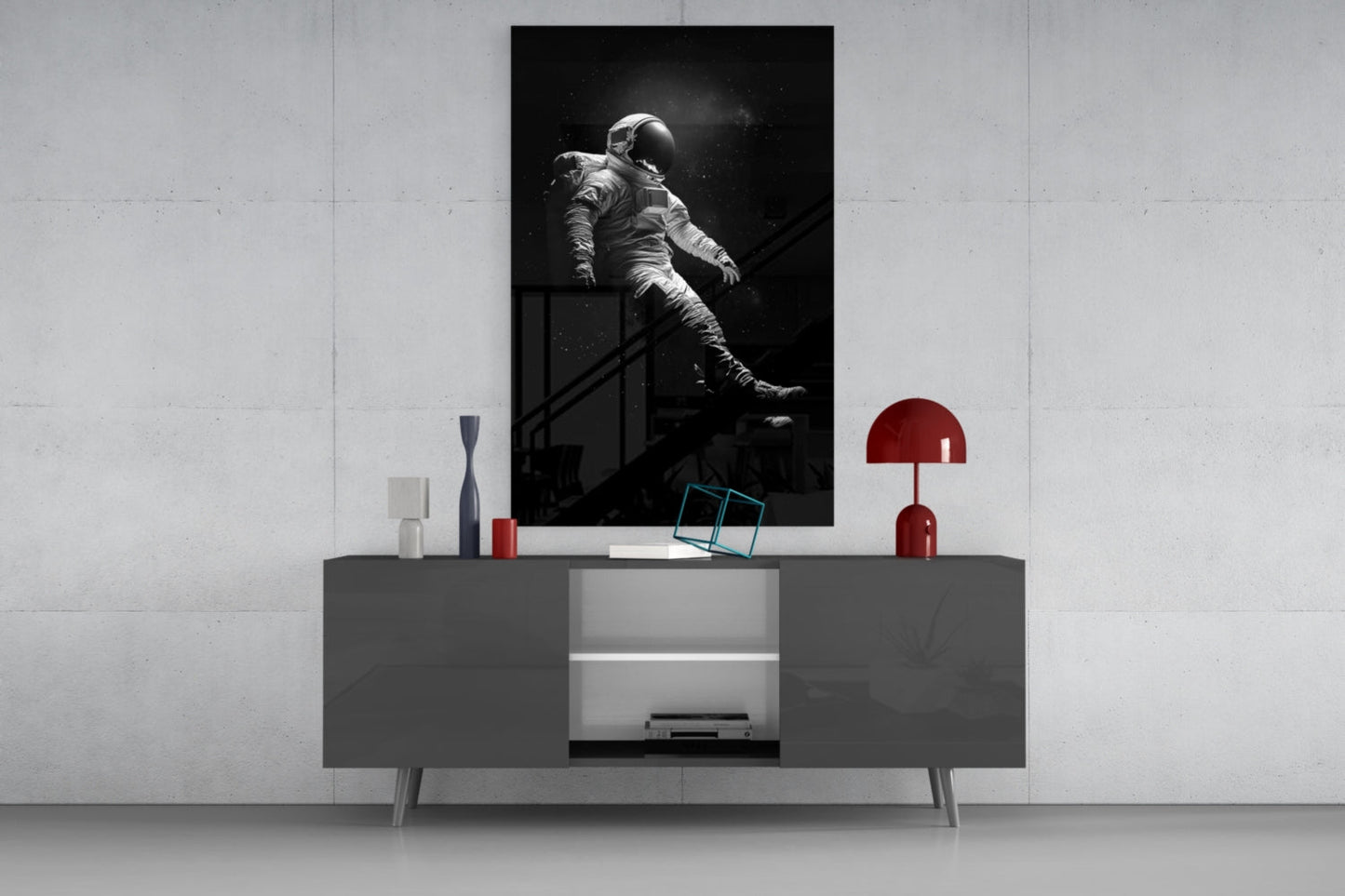 Loneliness in Space Glass Wall Art