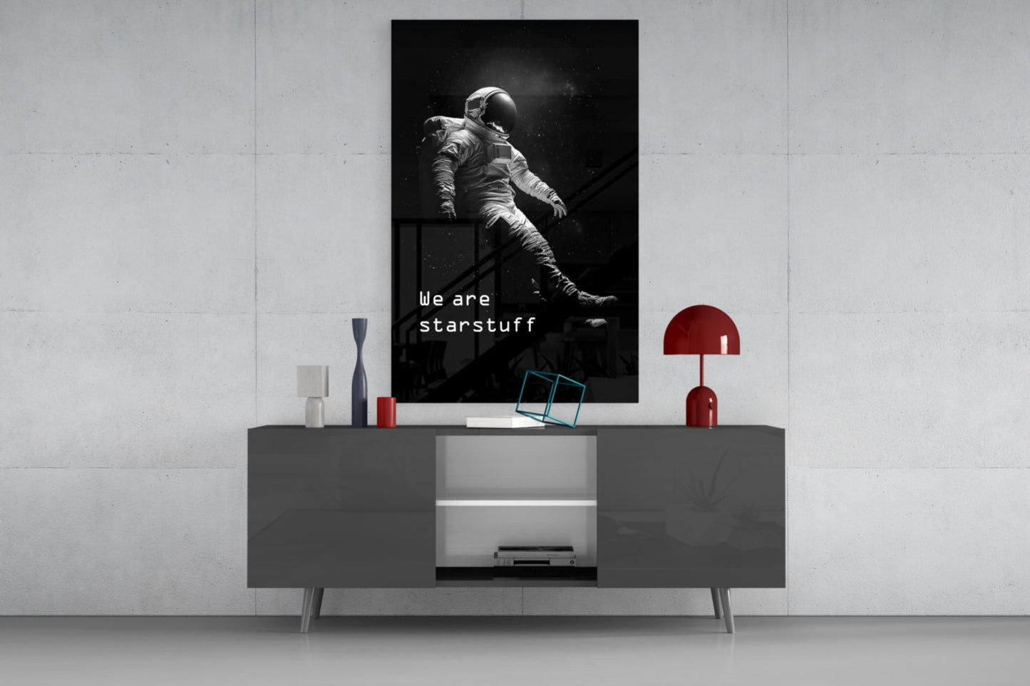 Loneliness in Space Glass Wall Art