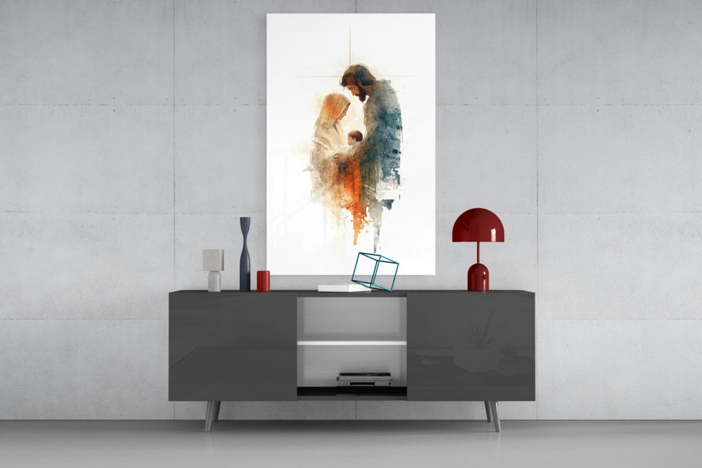 Holy Family Glass Wall Art