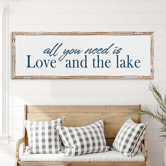 Love And The Lake Personalized Canvas Sign