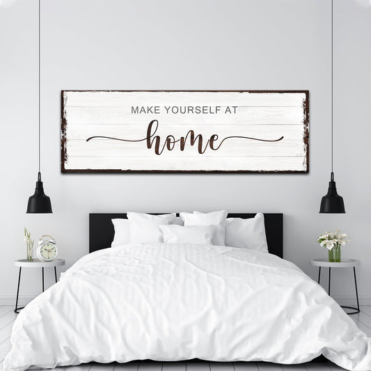 Make Yourself At Home Rustic Canvas Sign