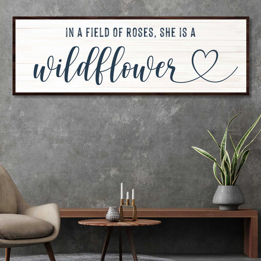 She Is A Wildflower Motivational Canvas Sign II