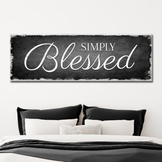 Simply Blessed Black and White canvas shown in a styled room setting, view 2