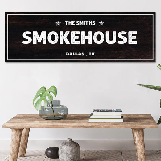Personalized Smokehouse Canvas Sign