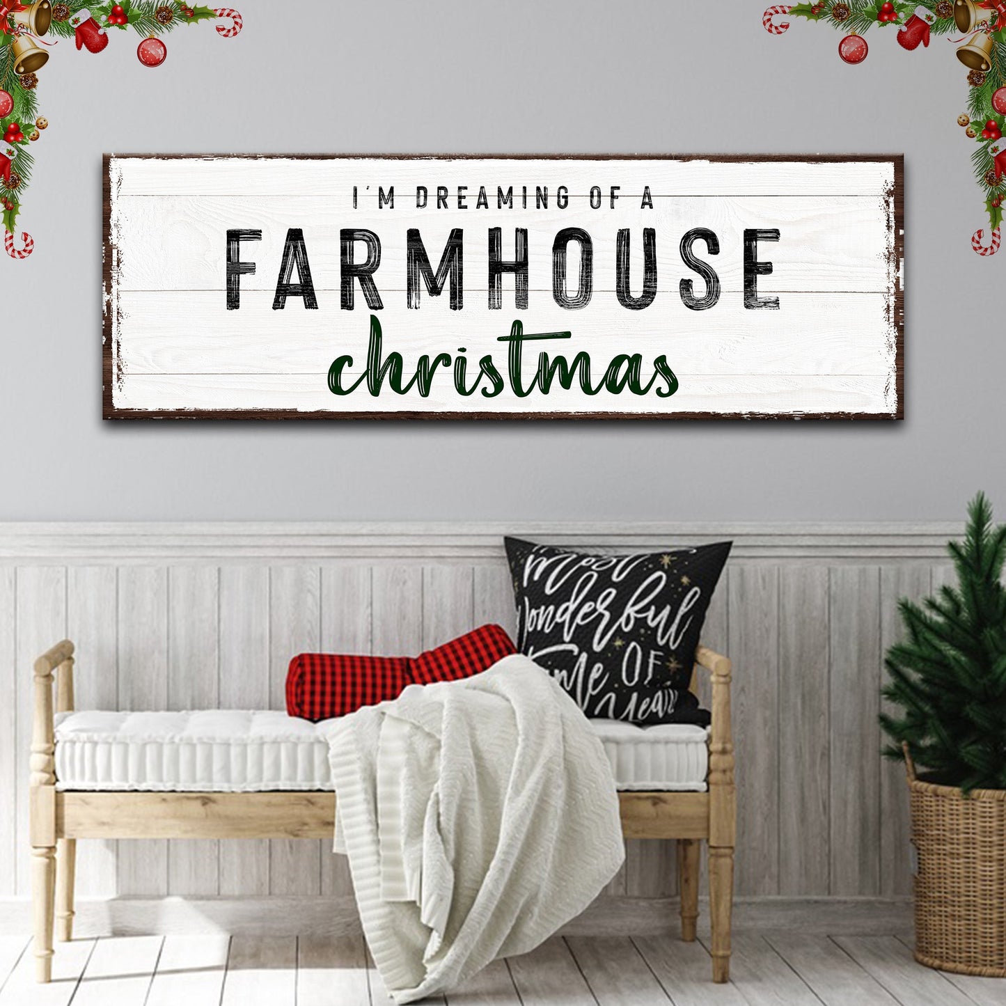 Farmhouse Christmas Canvas Sign