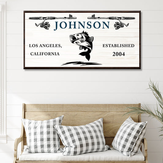 Gone Fishing Personalized Canvas Sign