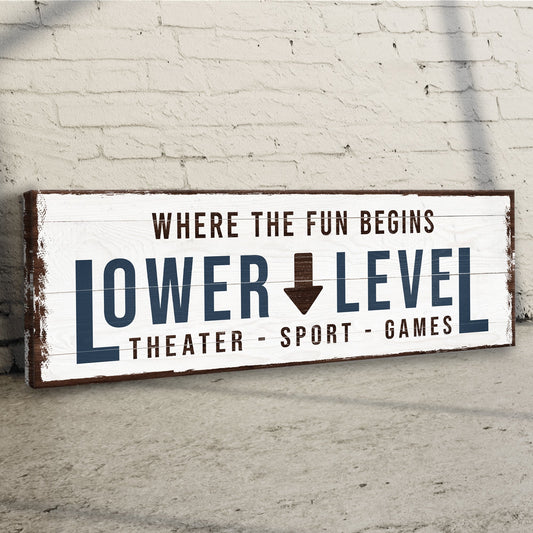 Lower Level Personalized Canvas Sign III