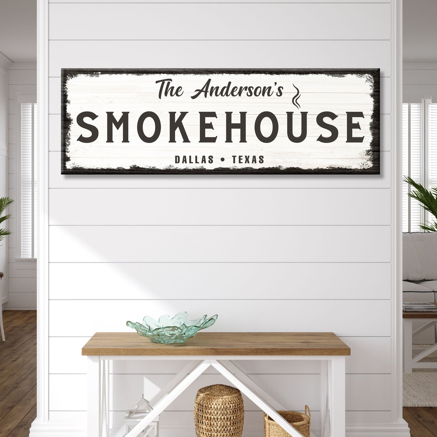 Family Smokehouse Personalized Canvas Sign