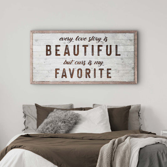 Every Love Story canvas shown in a styled room setting, view 2