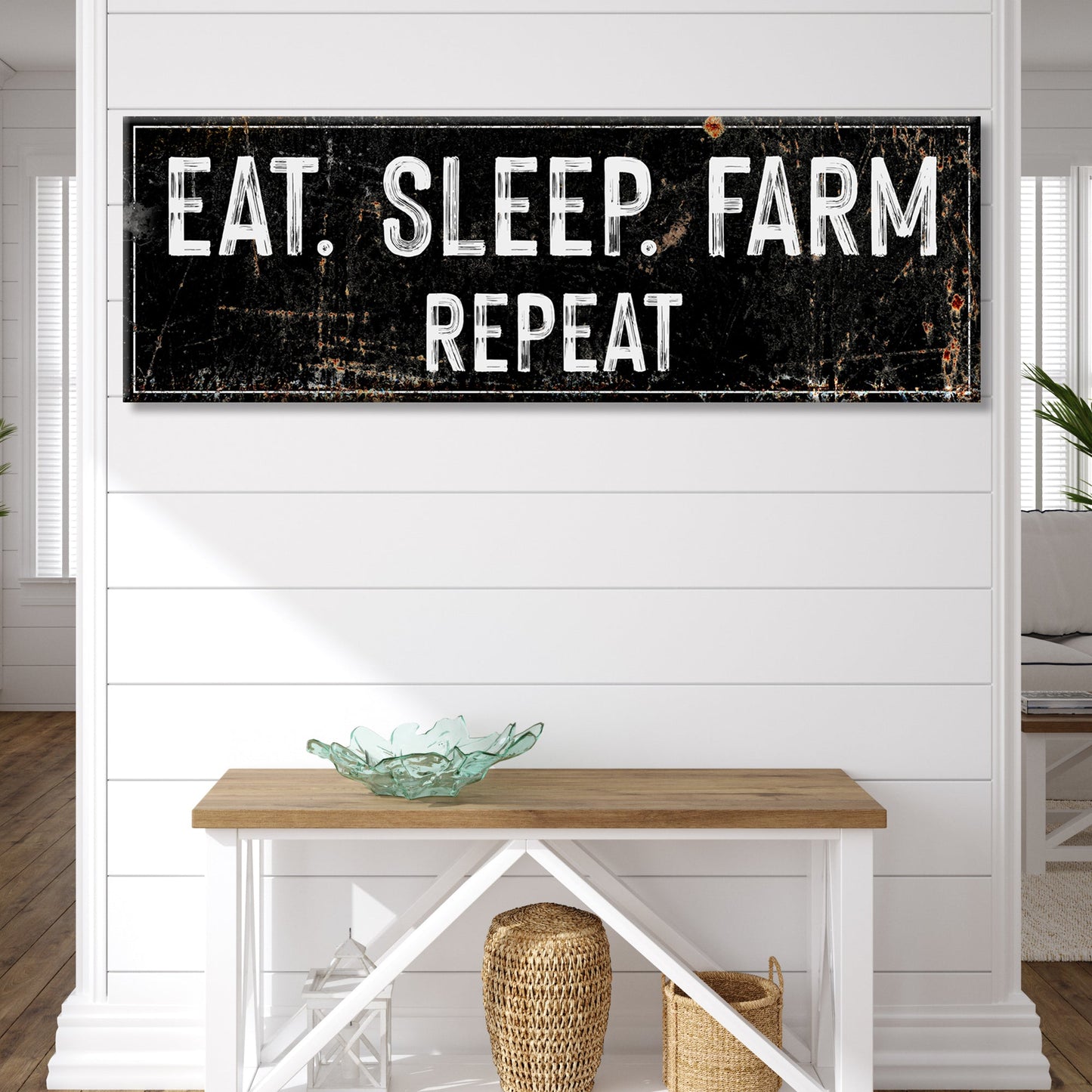 Eat Sleep Farm Repeat Canvas Sign