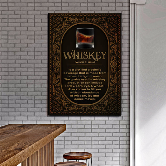 Whiskey Definition canvas shown in a styled room setting, view 2