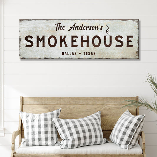 Family Smokehouse Personalized Canvas Sign