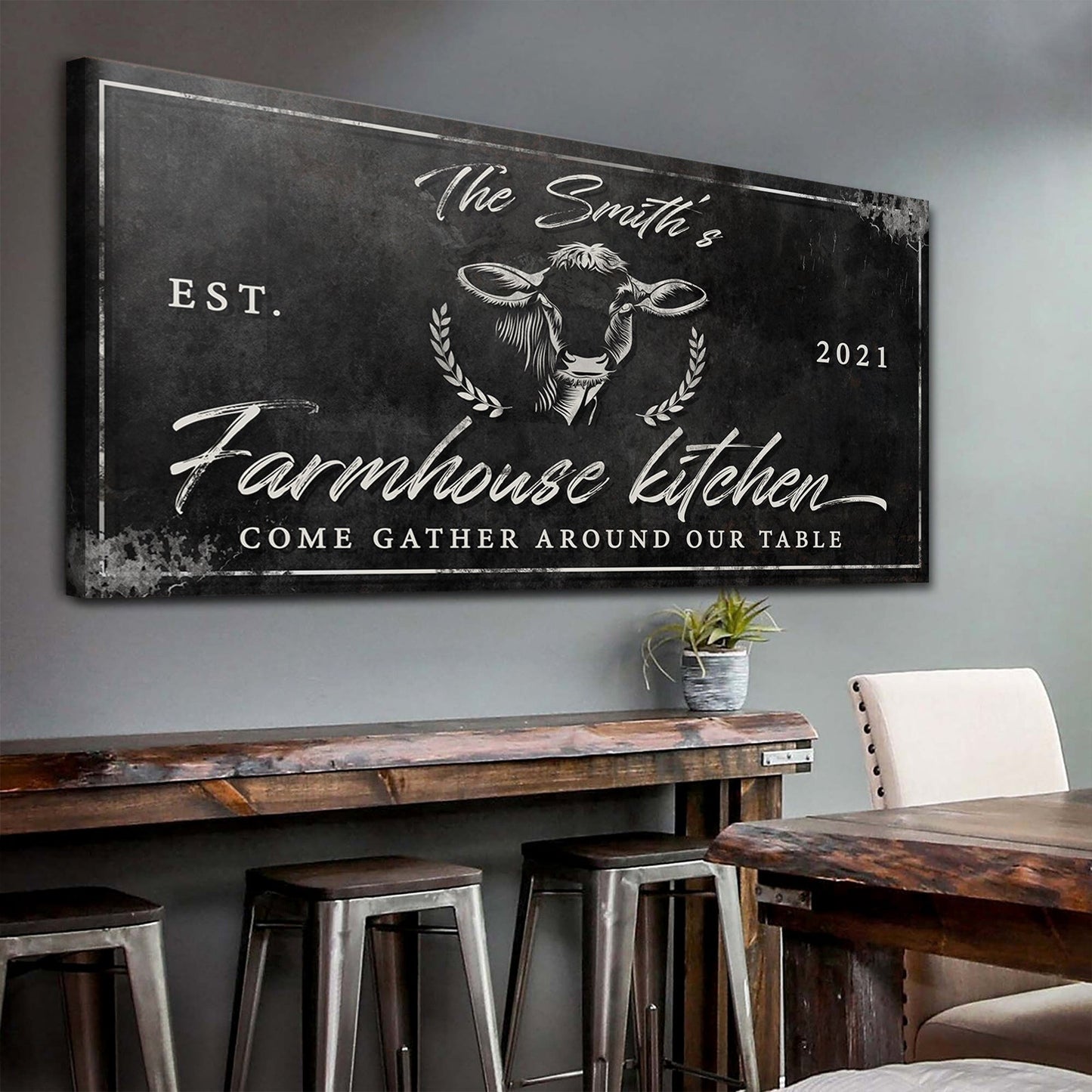 Farmhouse Kitchen Personalized Canvas Sign