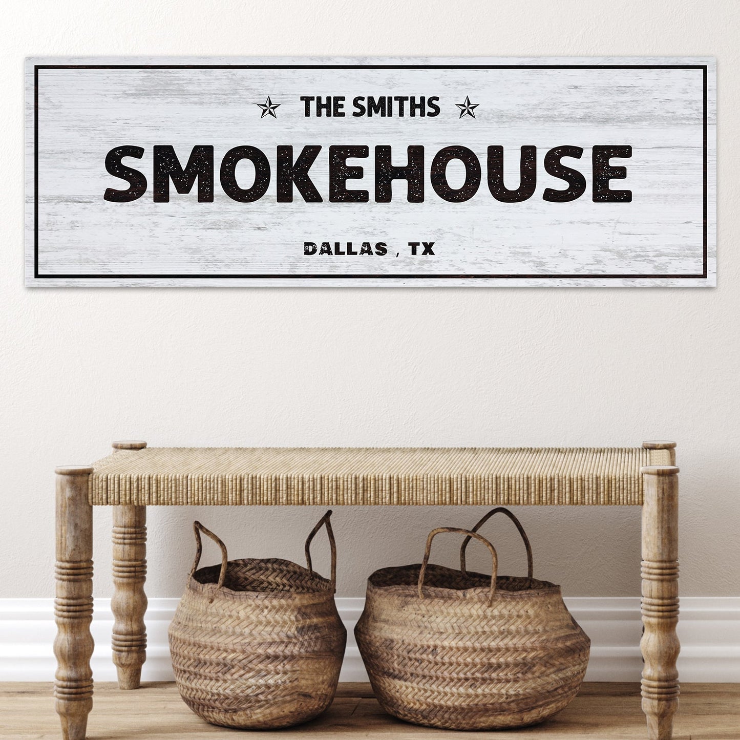 Personalized Smokehouse Canvas Sign