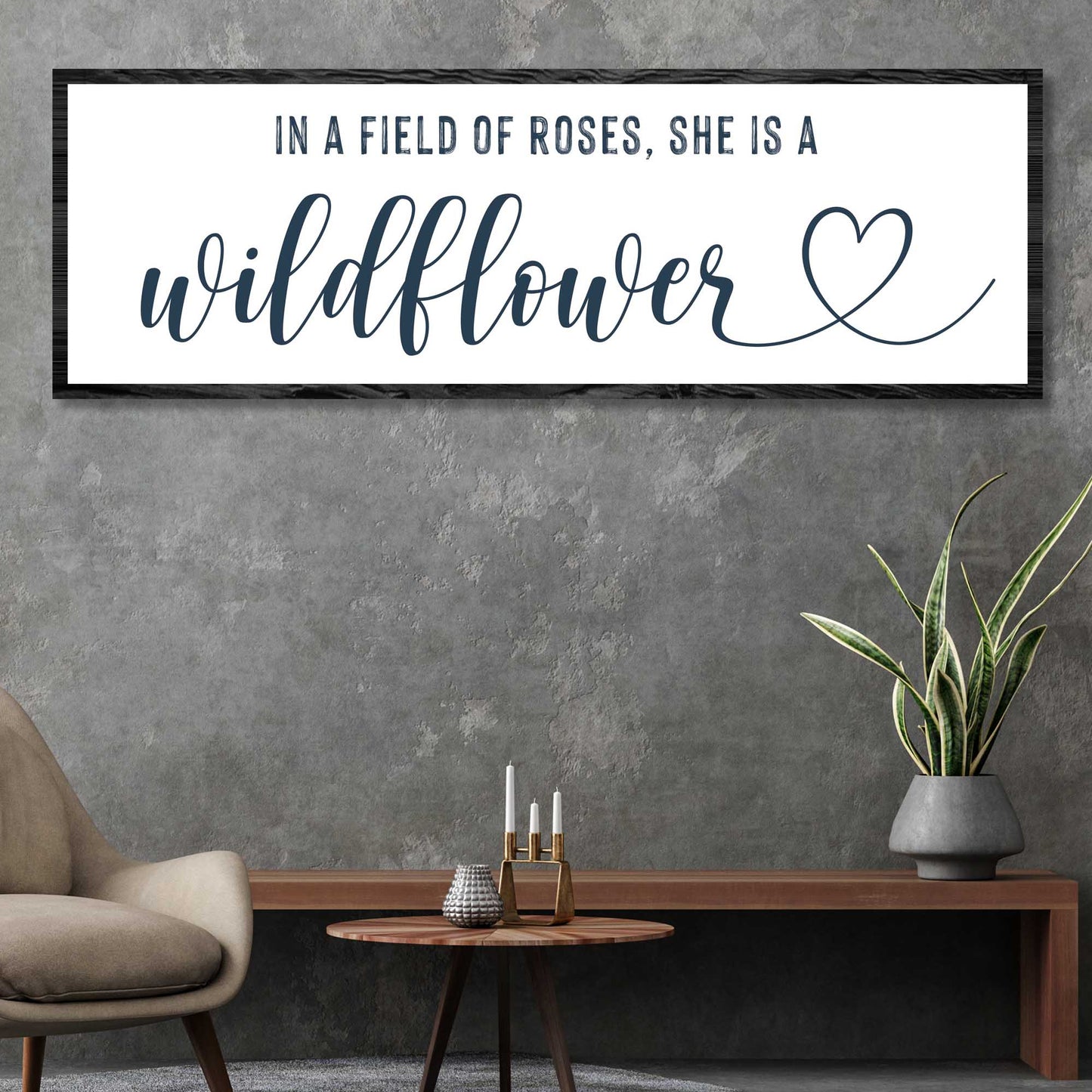 She Is A Wildflower Motivational Canvas Sign II