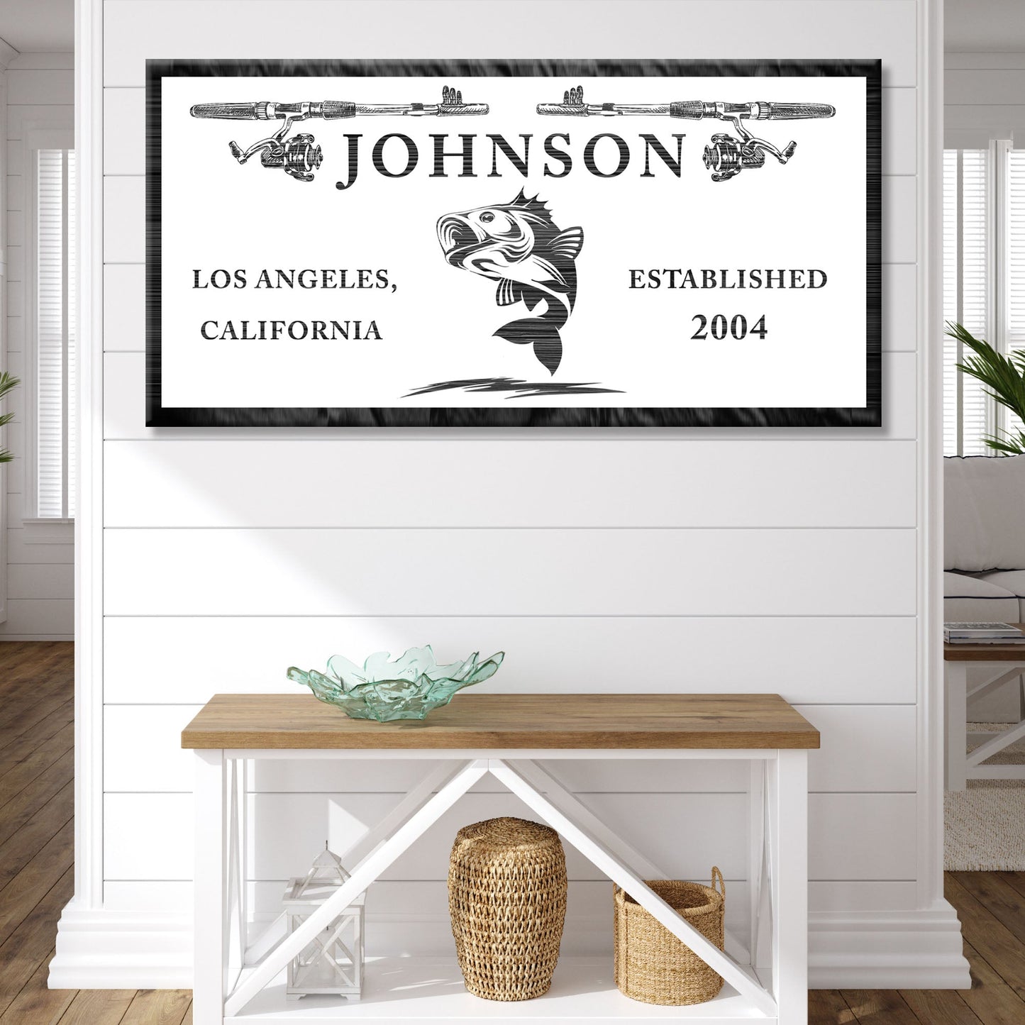 Gone Fishing Personalized Canvas Sign