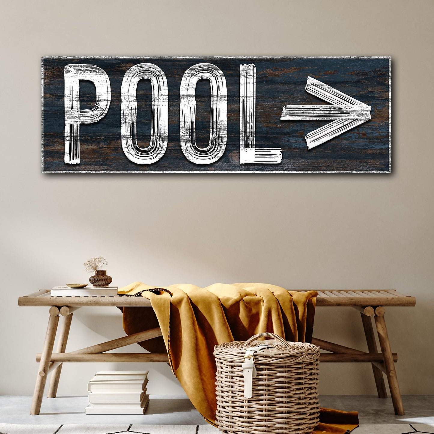 Pool Arrow Personalized Canvas Sign