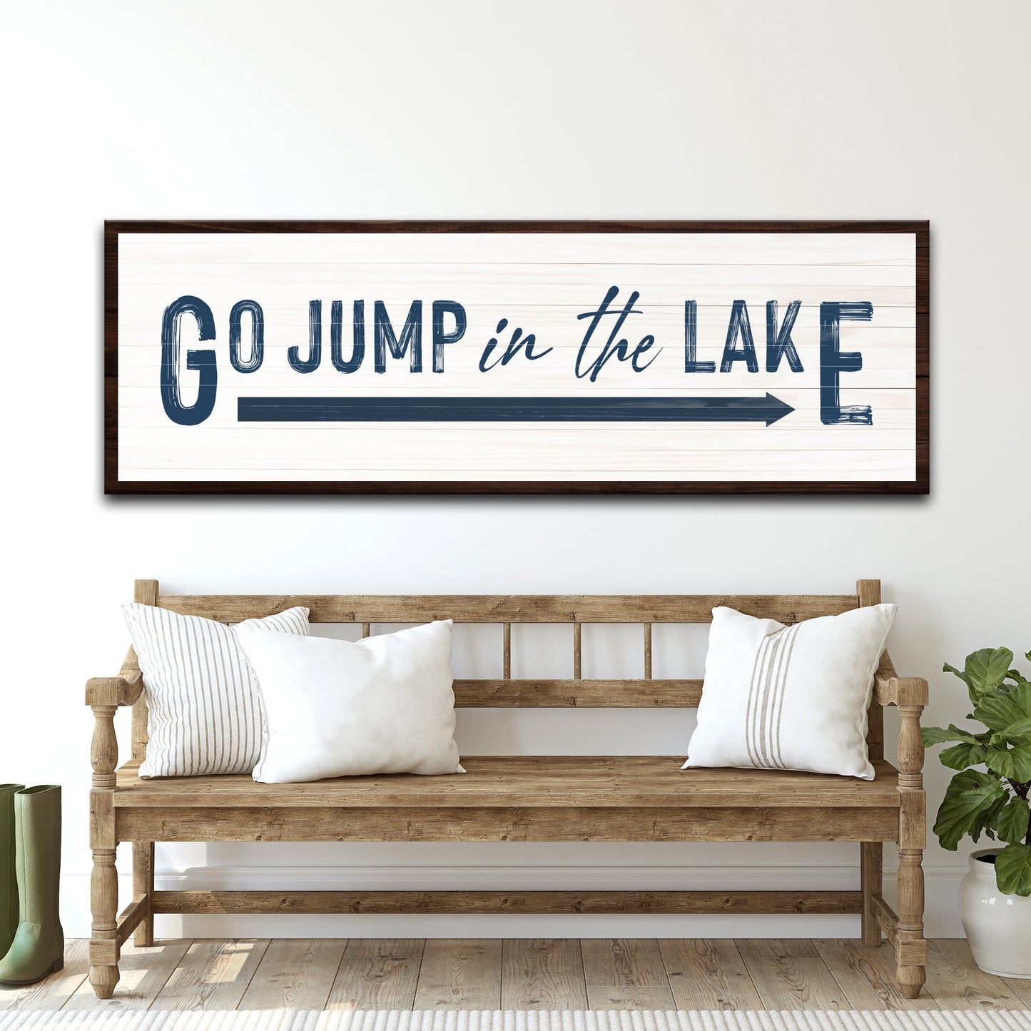 Go Jump In The Lake Canvas Sign