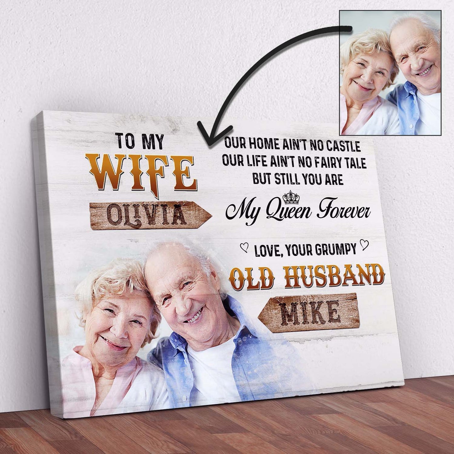 To My Wife Personalized Canvas Wall Art