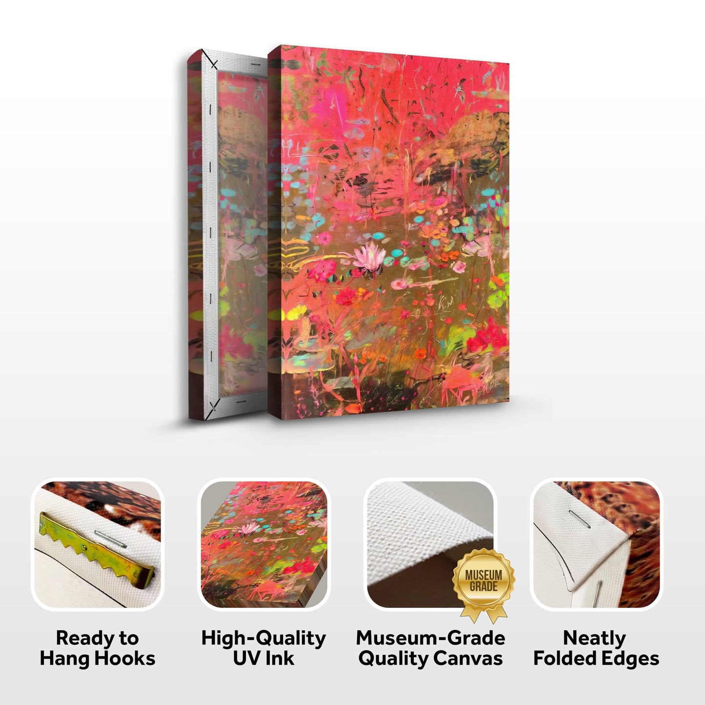 Vibrant Veil Abstract Color Canvas Wall Art