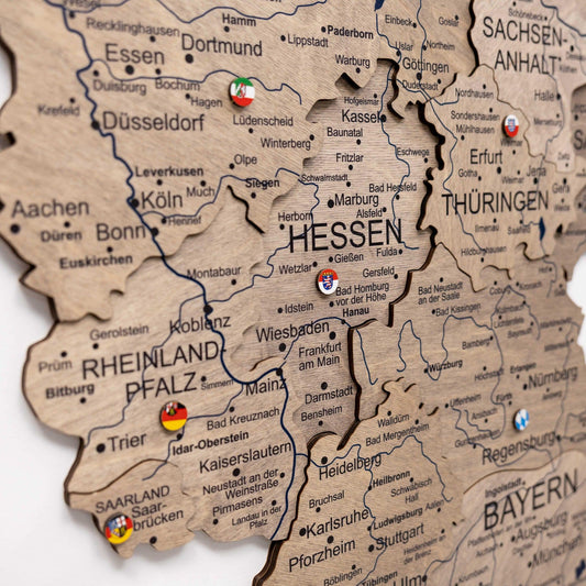 3D Wooden Germany Map Wall Art - Terra