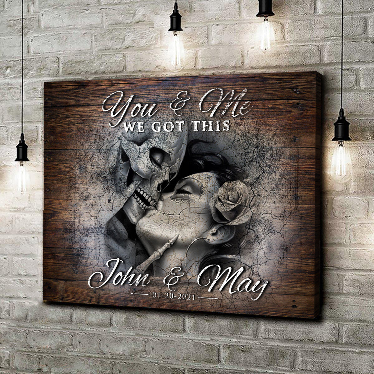 We Got This Skeleton Couple Personalized Canvas Sign III