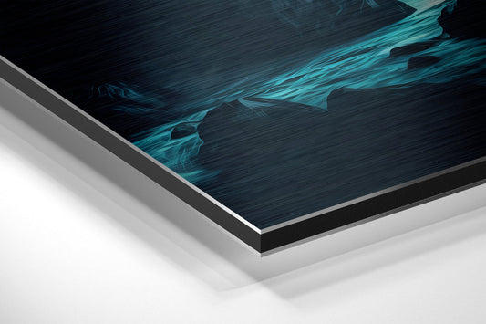 Misty Teal Valley Waterfall Metal Wall Art