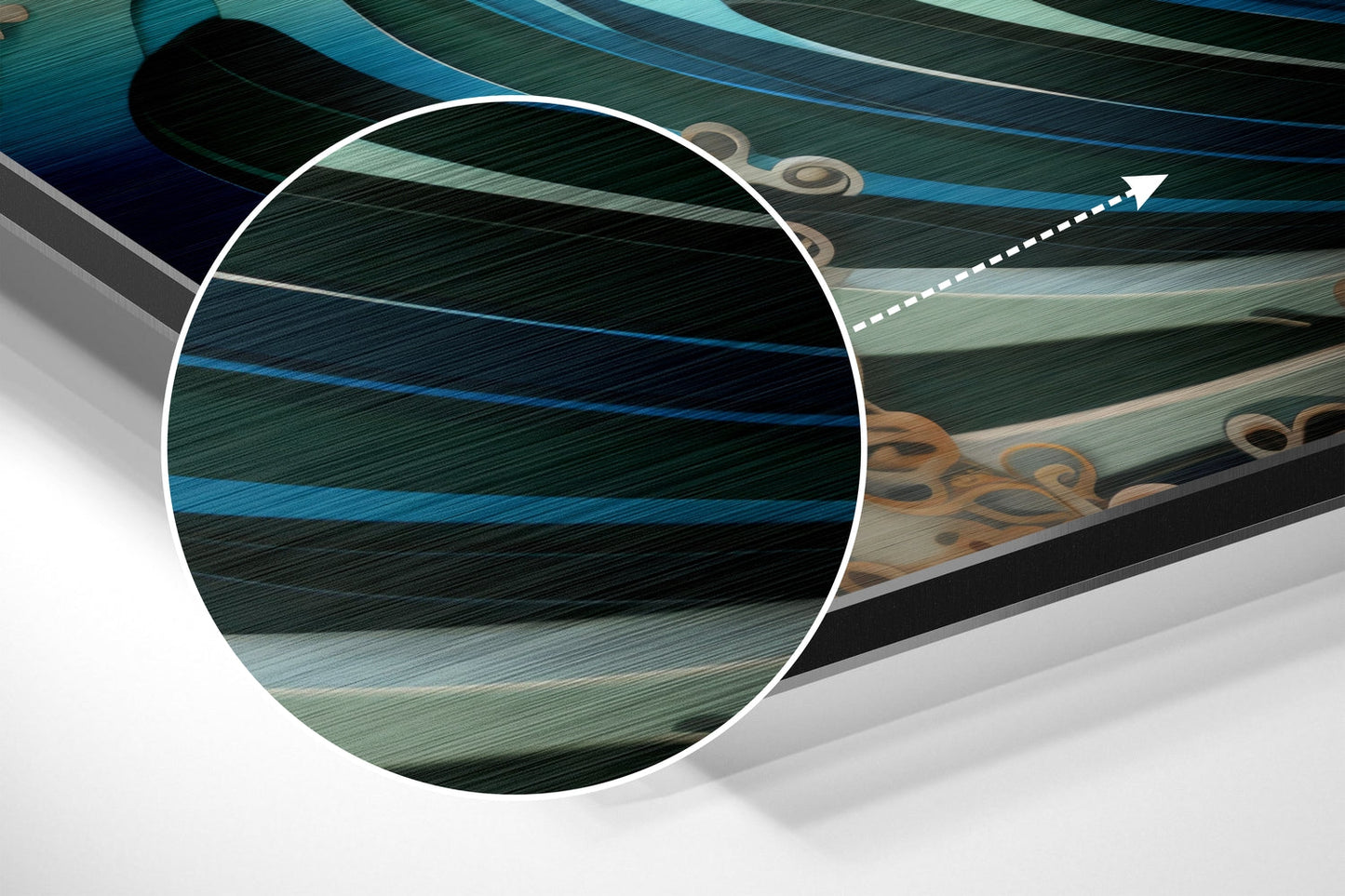 Waves and Mountains Brushed Aluminum Wall Art