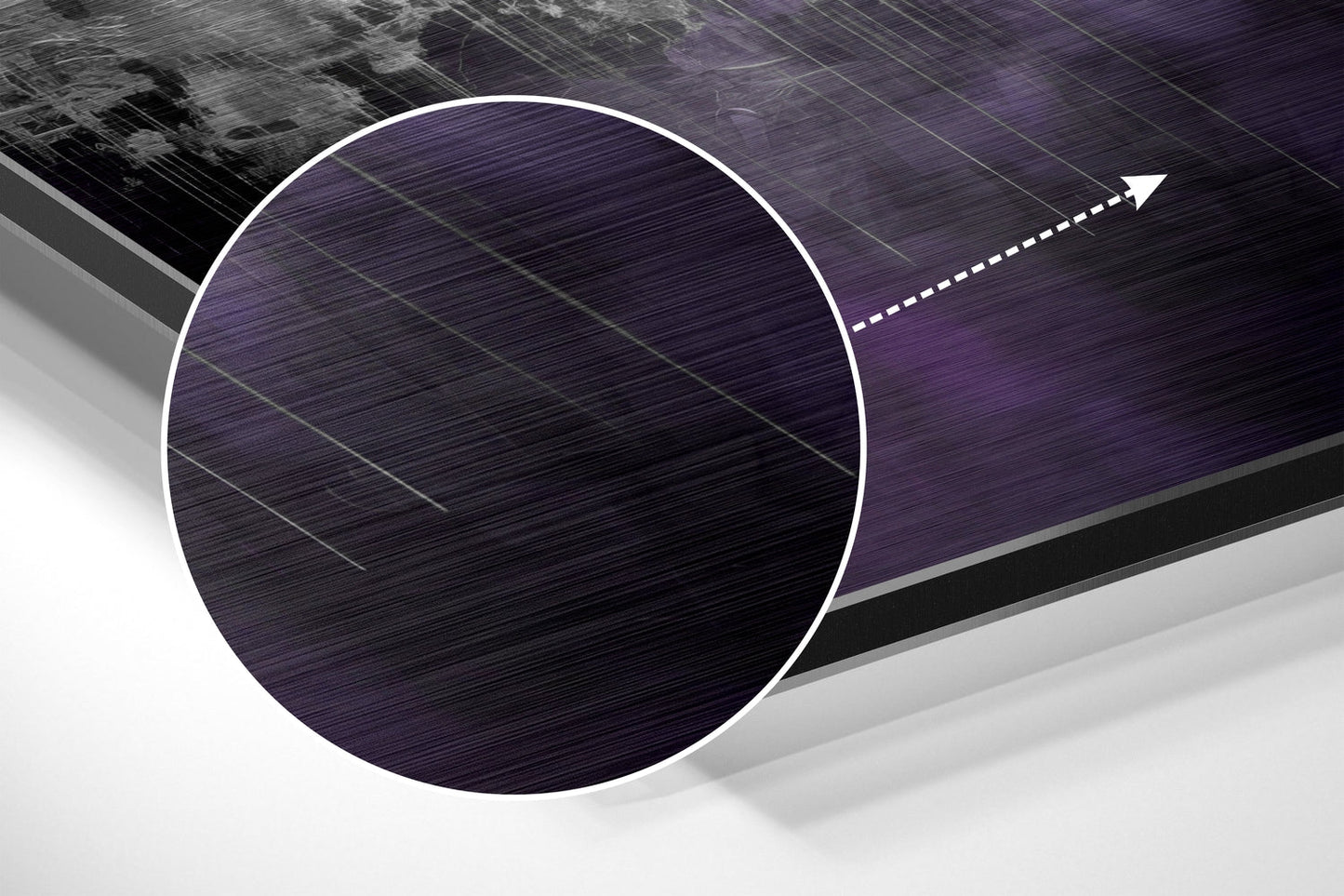 Purple Mirrored City Skyline Metal Wall Art