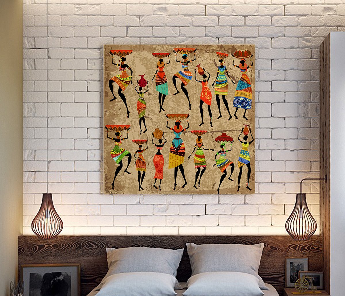 African Woman Tribal Art Canvas Wall Art